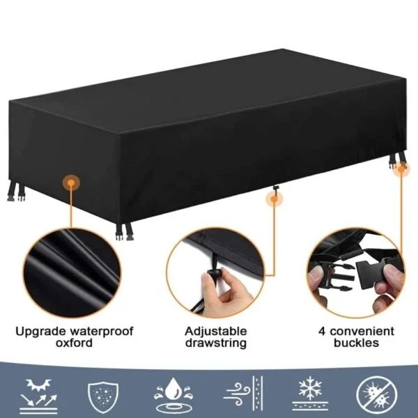 כיסוי לריהוט גן שולחן וכיסאות 240X130X60