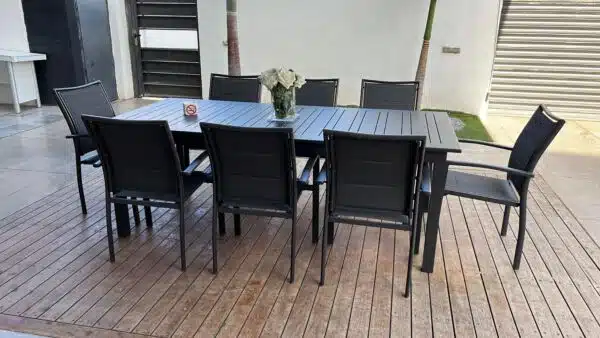 שולחן לגינה דגם מילאנו נפתח ל300 ס"מ כולל 6 כסאות