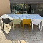 שולחן אלומיניום נפתח ל-4 מטר דגם בריסל לבן כולל 8 כסאות לימסול