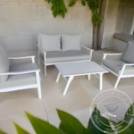 מערכת ישיבה אלומניום דו מושבי דגם דניאלה צבע לבן