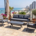 מערכת ישיבה אלומניום דגם קליארי אפור