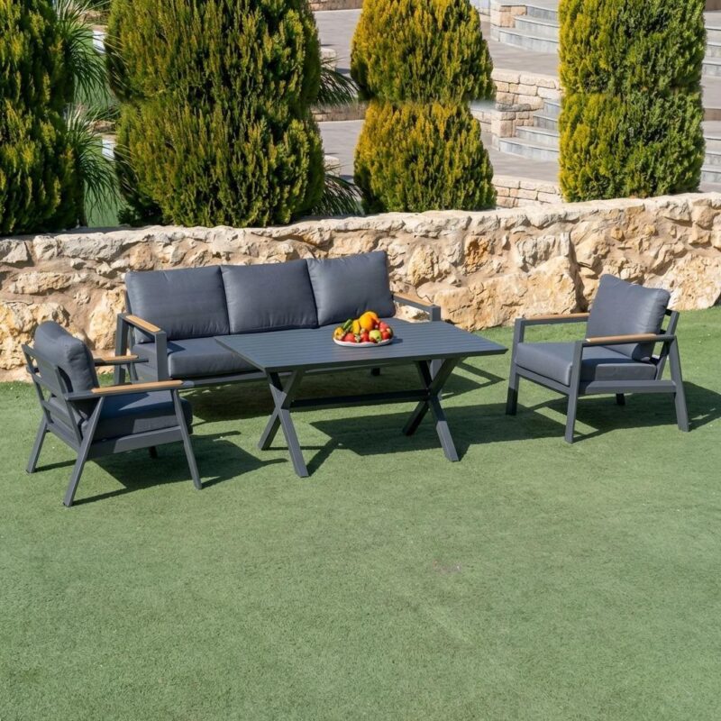 מערכת ישיבה דגם ריף שולחן גבוה צבע אפור